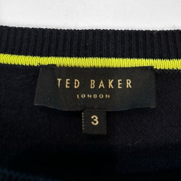 TED BAKER Bekii Stargaze Woven Front Sweater In Dark blue size 3 (US6-8) - Picture 6 of 15